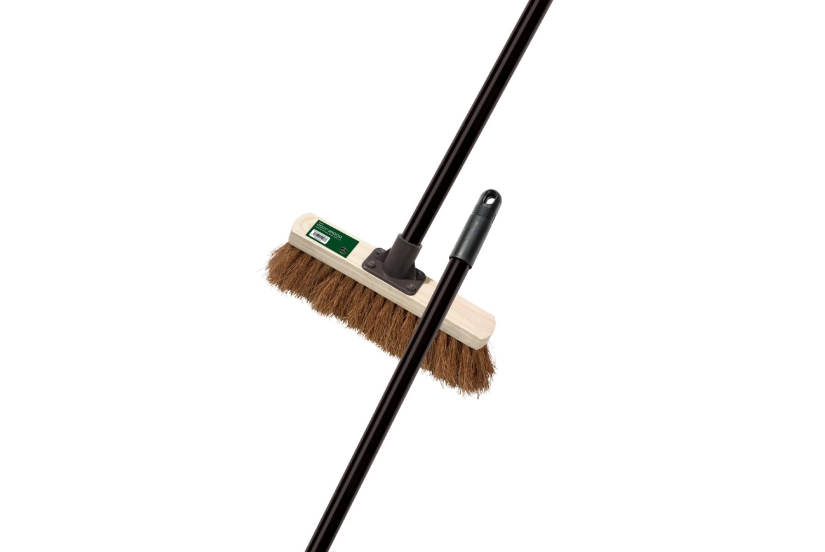 Coco Soft Broom With Handle House Brush Floor Yard Garden Leaf