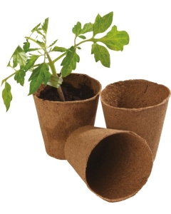 48 8cm Round  Fibre Pots (Extra Value Pack)