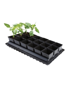 Professional Vegetable Tray Set (18 x 9cm Sq Pots, Tray, Water Tray &  Cap Mat)