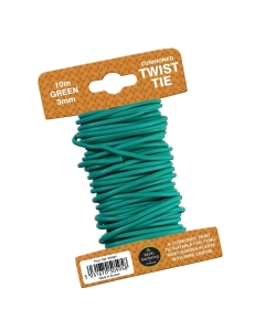 10m Twist Tie Cushioned 3mm Green