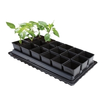 Professional Vegetable Tray Set (18 x 9cm Sq Pots, Tray, Water Tray &  Cap Mat)