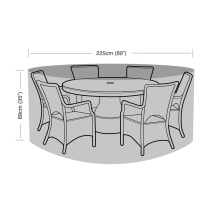 6 Seater Round Furniture Set Cover Green