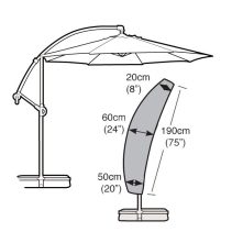 Small Sail Parasol Cover Black